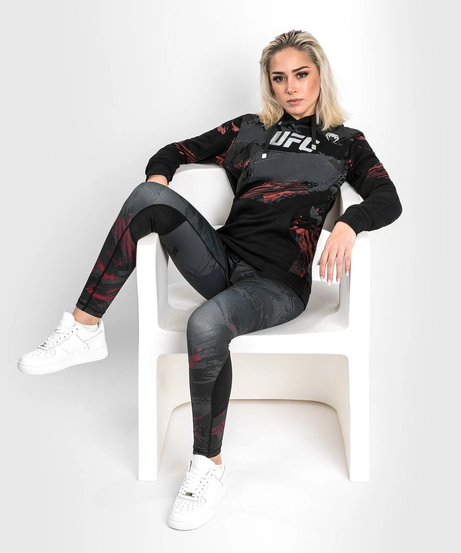 UFC Venum Authentic Fight Week Women's 2.0 Pullover Hoodie - Black/Red 3 UFC Venum Authentic Fight Week Women's 2.0 Pullover Hoodie - Black/Red