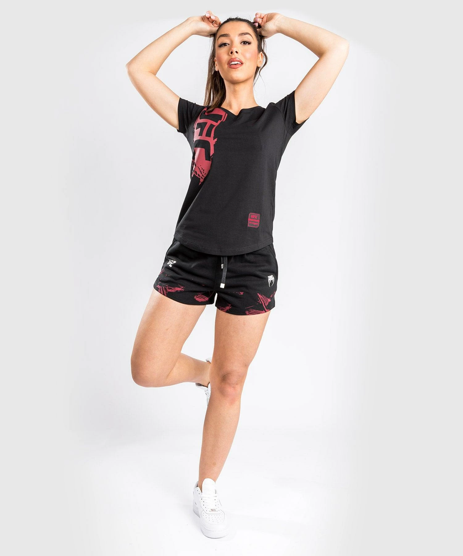 UFC Venum Authentic Fight Week Women's 2.0 Short Sleeve T-Shirt - Black/Red 6 UFC Venum Authentic Fight Week Women's 2.0 Short Sleeve T-Shirt - Black/Red - Image 4