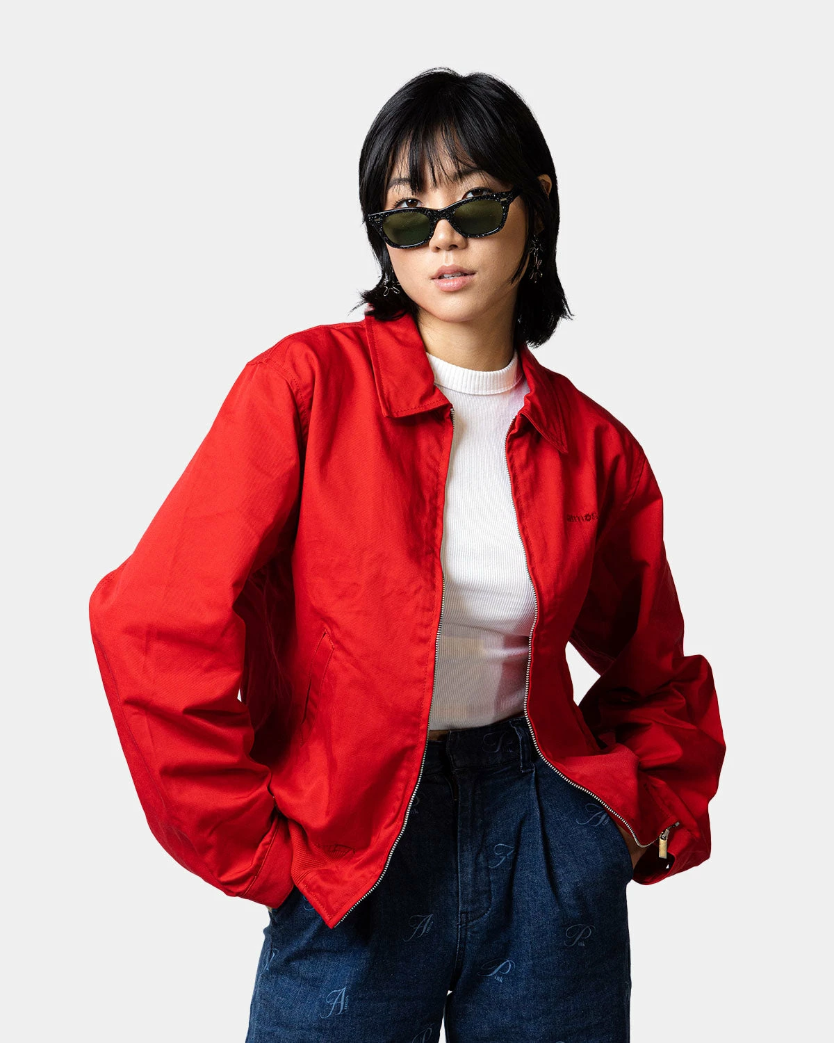 Atmos Pink Logo Embrodiered Collar Jacket (Red) 3 Atmos Pink Logo Embrodiered Collar Jacket (Red)