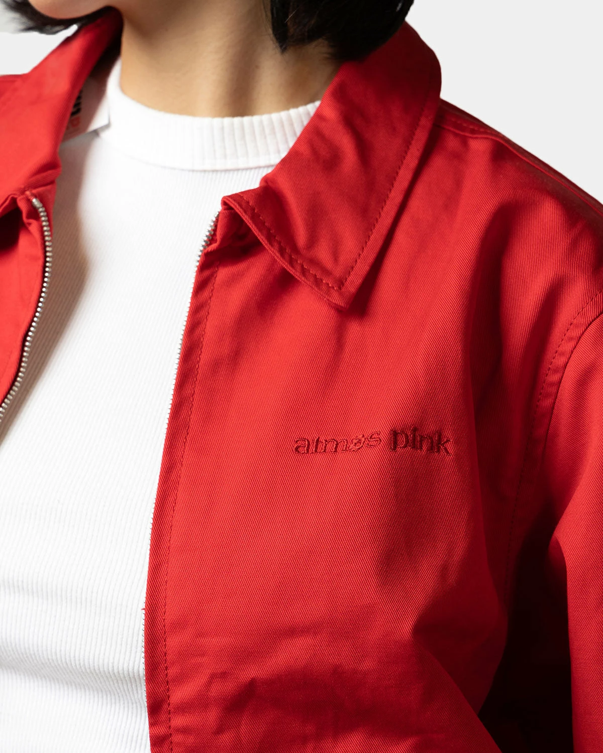 Atmos Pink Logo Embrodiered Collar Jacket (Red) 4 Atmos Pink Logo Embrodiered Collar Jacket (Red) - Image 2