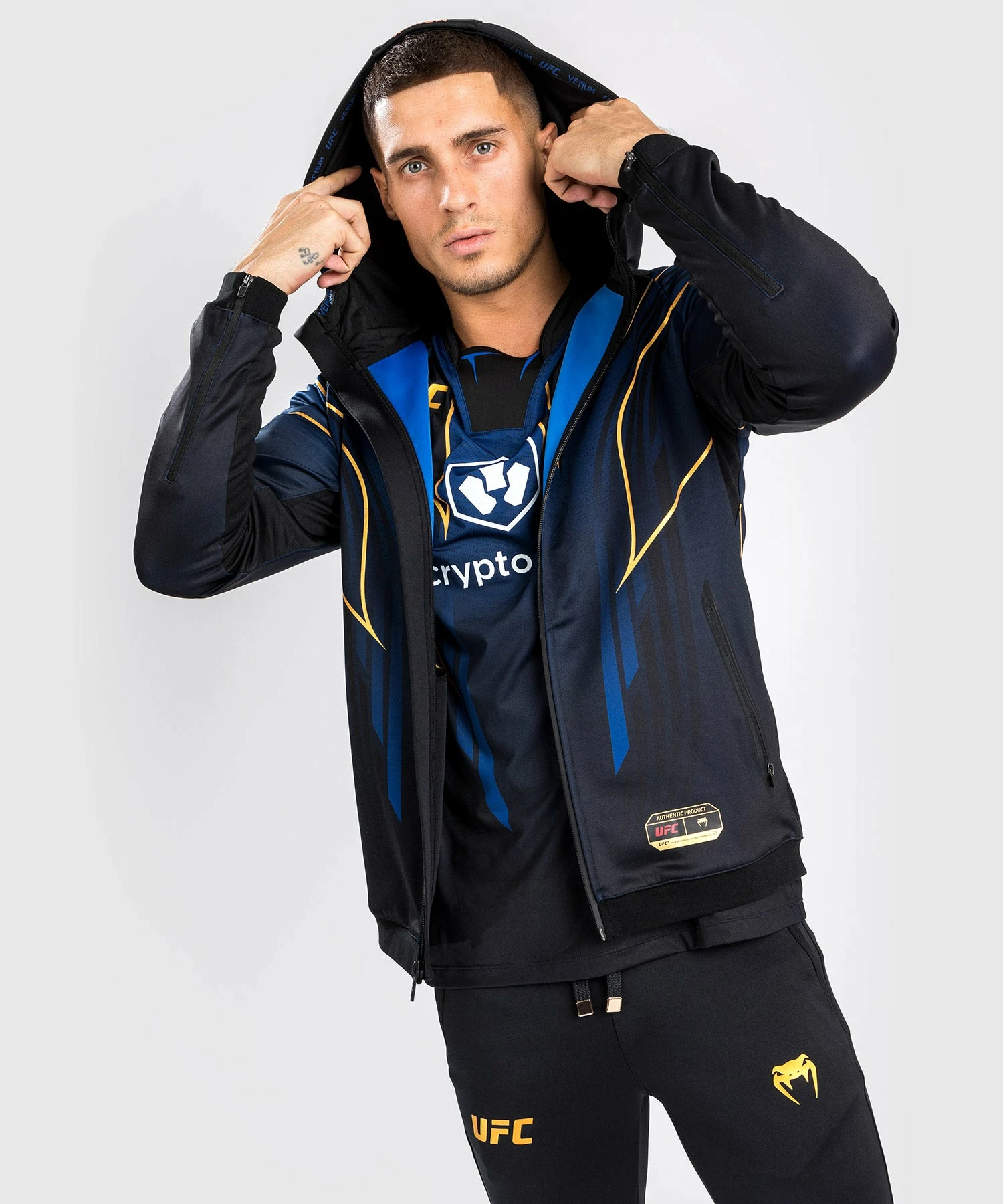 CSD FASHION UFC AUTHENTIC FIGHT NIGHT 2.0 KIT BY VENUM MEN'S WALKOUT HOODIE - Midnight Edition - Champion 4 CSD FASHION UFC AUTHENTIC FIGHT NIGHT 2.0 KIT BY VENUM MEN'S WALKOUT HOODIE - Midnight Edition - Champion - Image 2