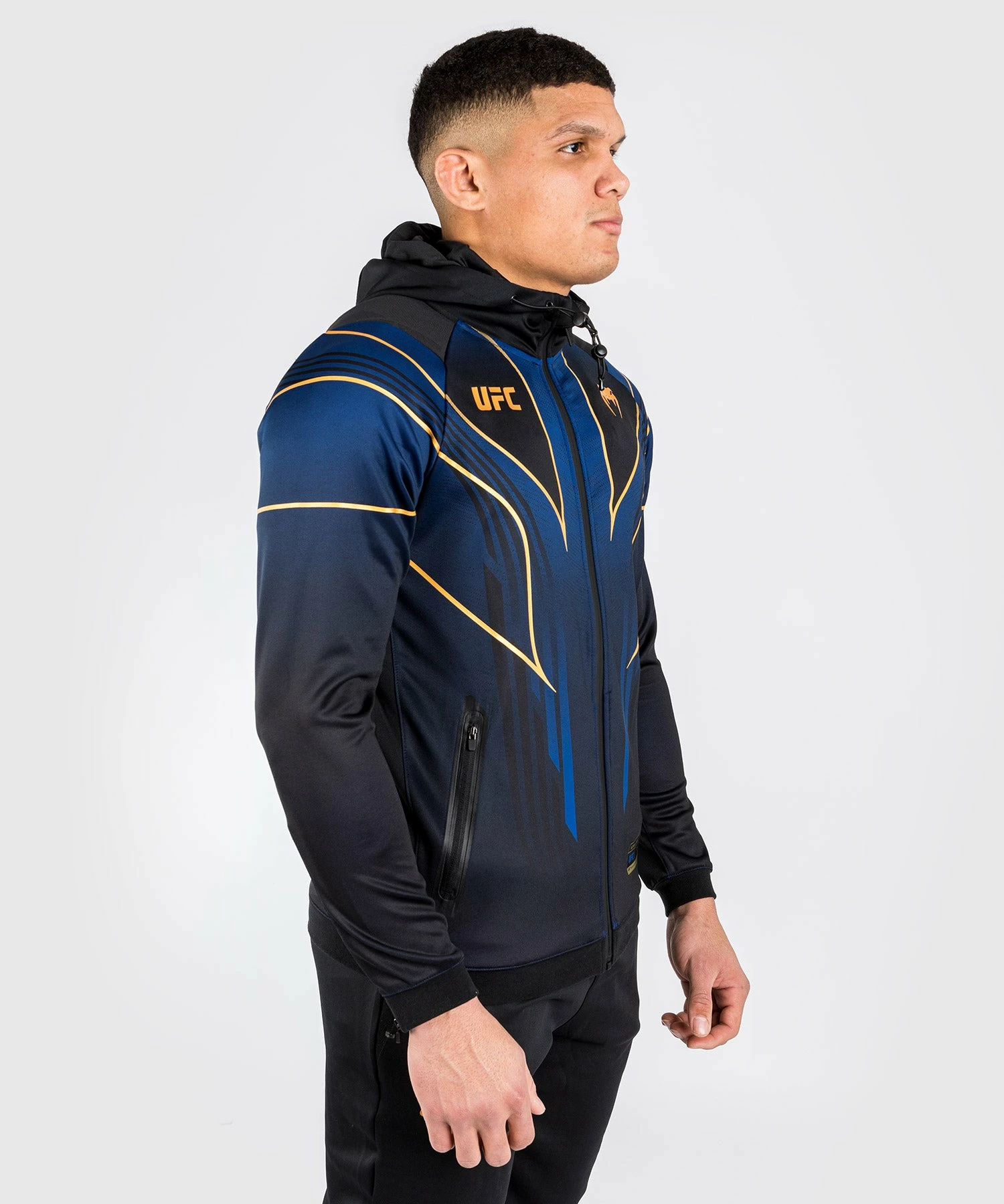 UFC Venum Personalized Authentic Fight Night 2.0 Kit By Venum Men's Walkout Hoodie - Midnight Edition - Champion 6 UFC Venum Personalized Authentic Fight Night 2.0 Kit By Venum Men's Walkout Hoodie - Midnight Edition - Champion - Image 4