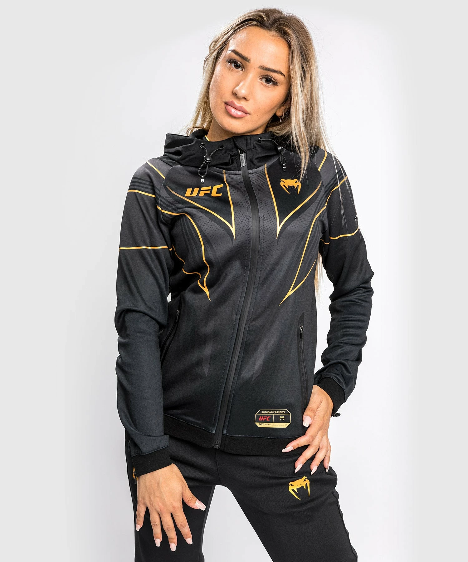 UFC Venum Authentic Fight Night 2.0 Women's Walkout Hoodie - Champion 3 UFC Venum Authentic Fight Night 2.0 Women's Walkout Hoodie - Champion