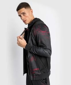 Alternative view of UFC Venum Authentic Fight Week Men's 2.0 Zipped Hoodie - Black/Red
