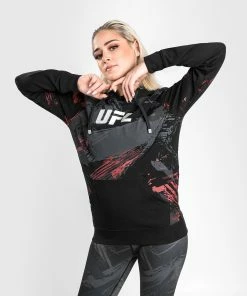 Alternative view of UFC Venum Authentic Fight Week Women's 2.0 Pullover Hoodie - Black/Red