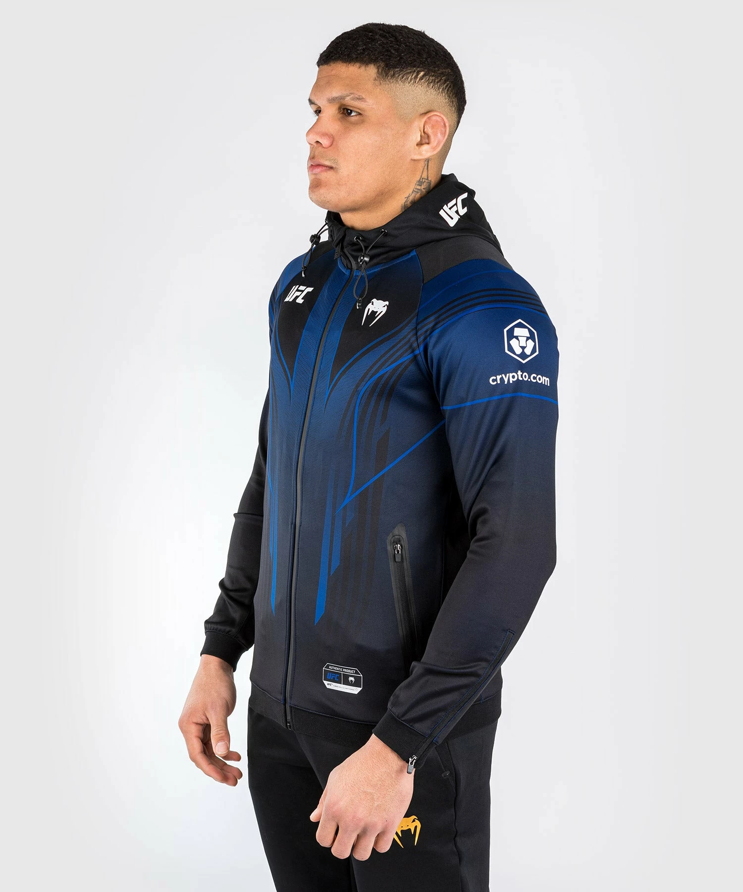 UFC Venum Personalized Authentic Fight Night 2.0 Kit By Venum Men's Walkout Hoodie - Midnight Edition - Image 5
