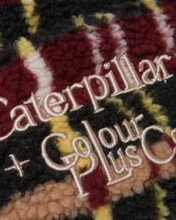 Alternative view of Caterpillar + Colour Plus Co Plaid Sherpa Beanie (Tawny Port Plaid)