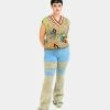 Andersson Bell Senya Color Block Knit Pants (Khaki | Blue) -Venum Shop AnderssonBell Cardigan Green 02