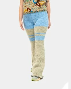 Alternative view of Andersson Bell Senya Color Block Knit Pants (Khaki | Blue)