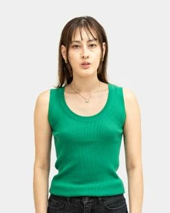 Atmos Pink Basic Ribbed Tank Top (Green)