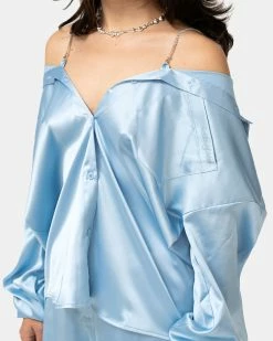 Alternative view of Atmos Pink Satin Colored Shirt (Light Blue)