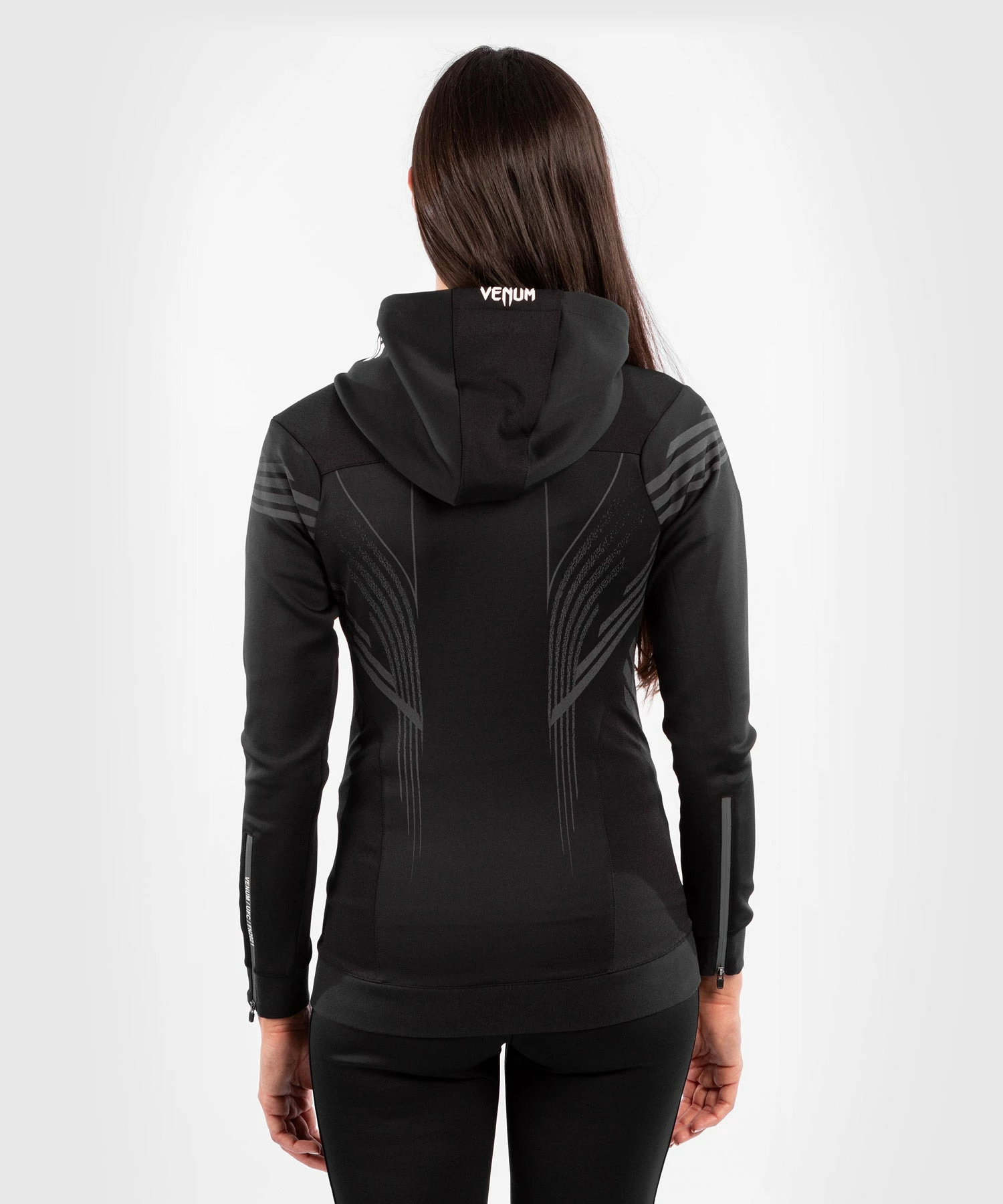 UFC Venum Authentic Fight Night Women's Walkout Hoodie - Black 4 UFC Venum Authentic Fight Night Women's Walkout Hoodie - Black - Image 2