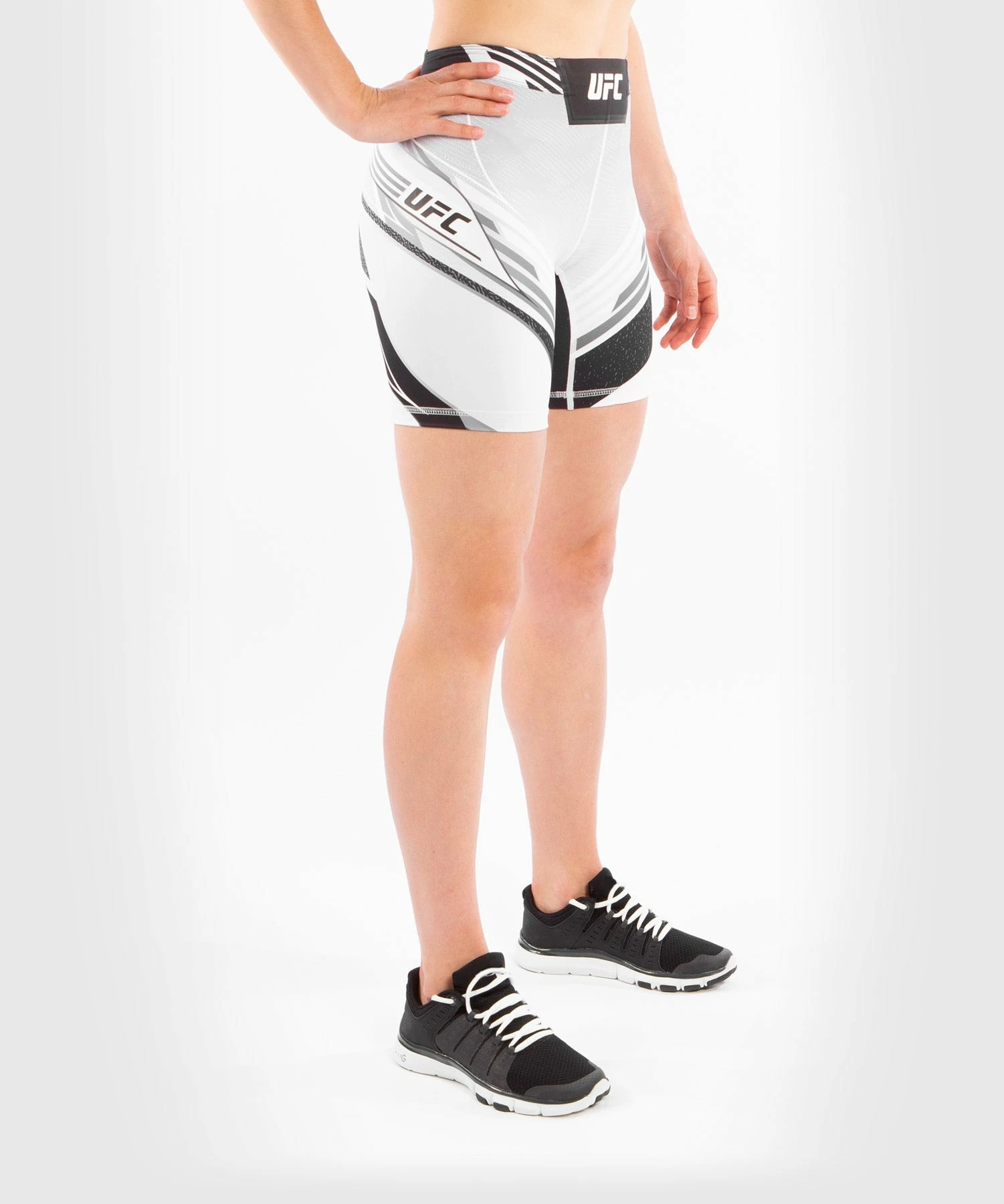 UFC Venum Authentic Fight Night Women's Vale Tudo Shorts - Long Fit - White 5 UFC Venum Authentic Fight Night Women's Vale Tudo Shorts - Long Fit - White - Image 3