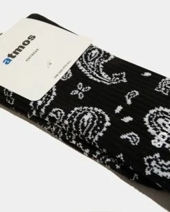 Alternative view of Atmos USA Atmos Paisley Socks (Black | White)