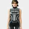 MISBHV Sport Active Quarter-Zip Bodysuit (Black | White) -Venum Shop blk