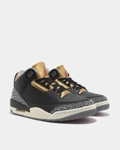 Alternative view of W Air Jordan 3 Retro (Black | Metallic Gold)