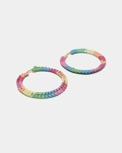 Alternative view of Seville Michelle Rainbow Malena Medium Hoop Earrings